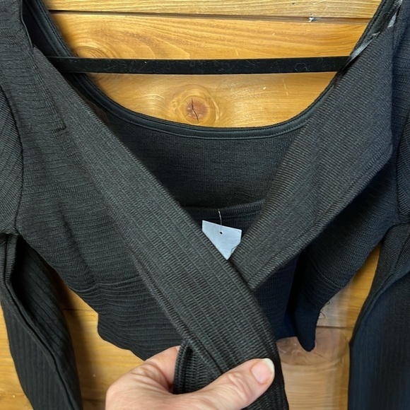 B.O.G. BAND OF THE FREE Women’s BLACK RIBBED CROP KNIT SHIRT Sm LONG SLEEVES - Picture 4 of 9